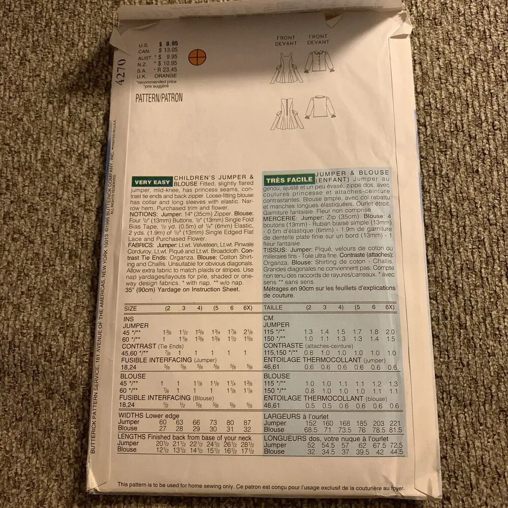 Butterick sewing pattern